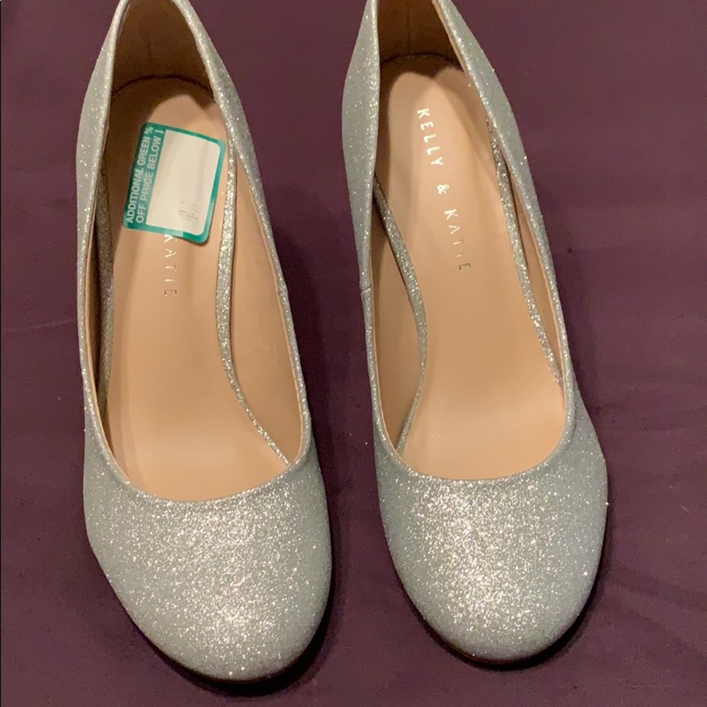 Silver sparkle high heels
